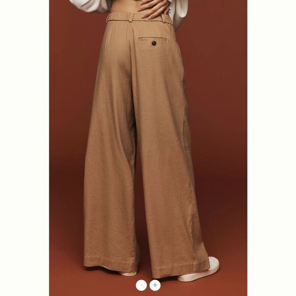 Anthropologie The Avery Pleated Wide-Leg Trousers by Maeve: Linen Edition - Picture 4 of 4